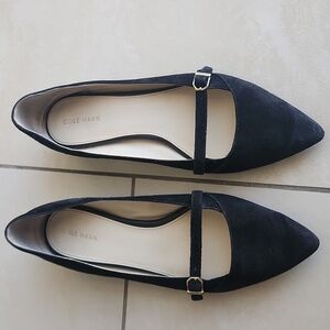Cole Haan Avina Skimmer Pointy Black Suade Flats 9.5